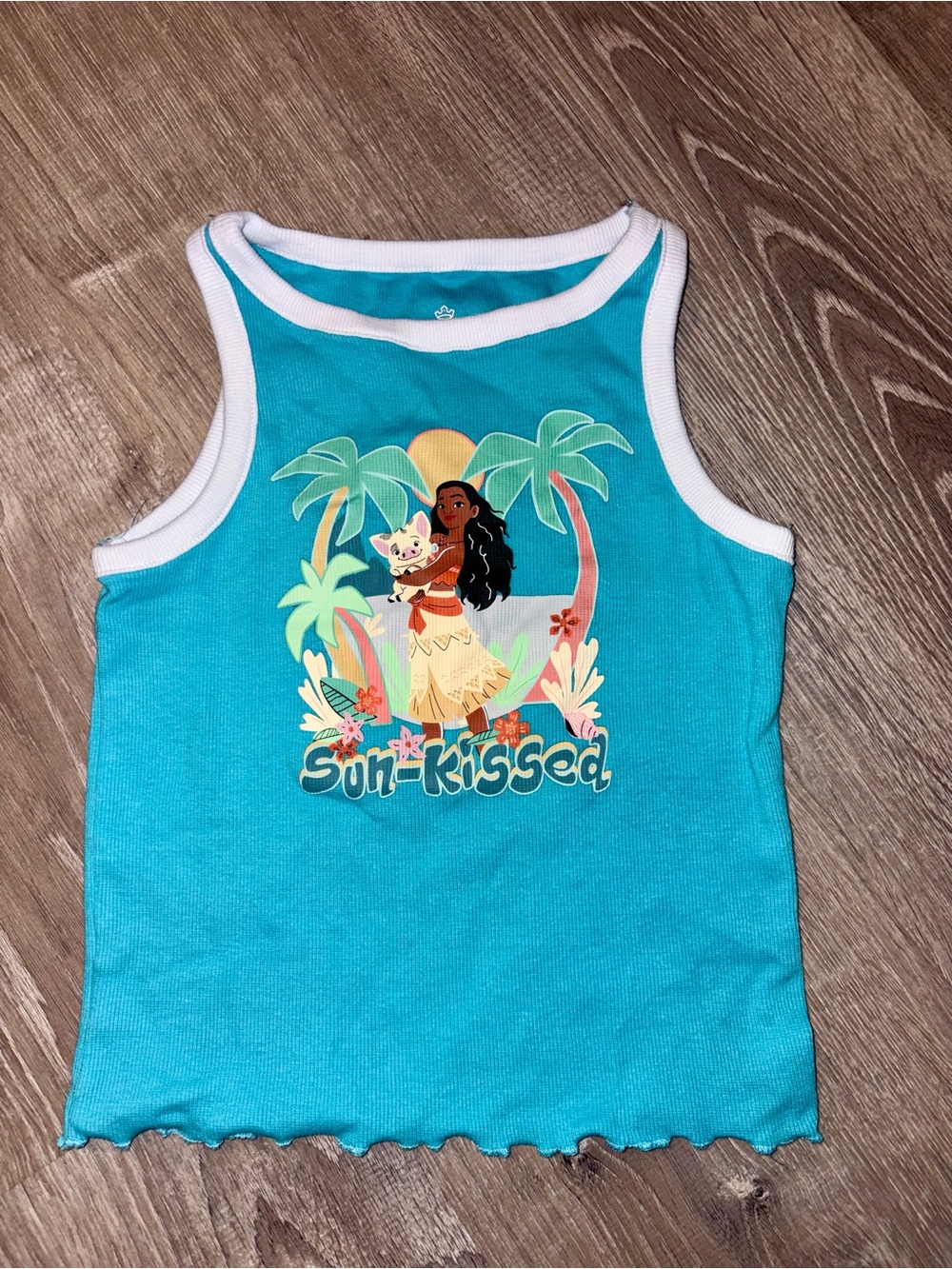 Girls' Teal 'Sun-Kissed' Tropical Tank Top